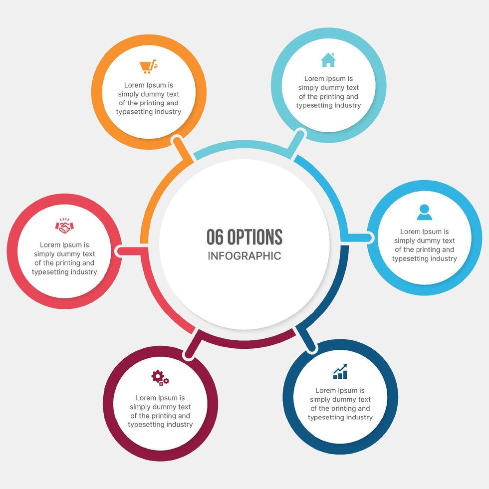 Infographic Template Design With 6 Steps, Workflow Diagram vector