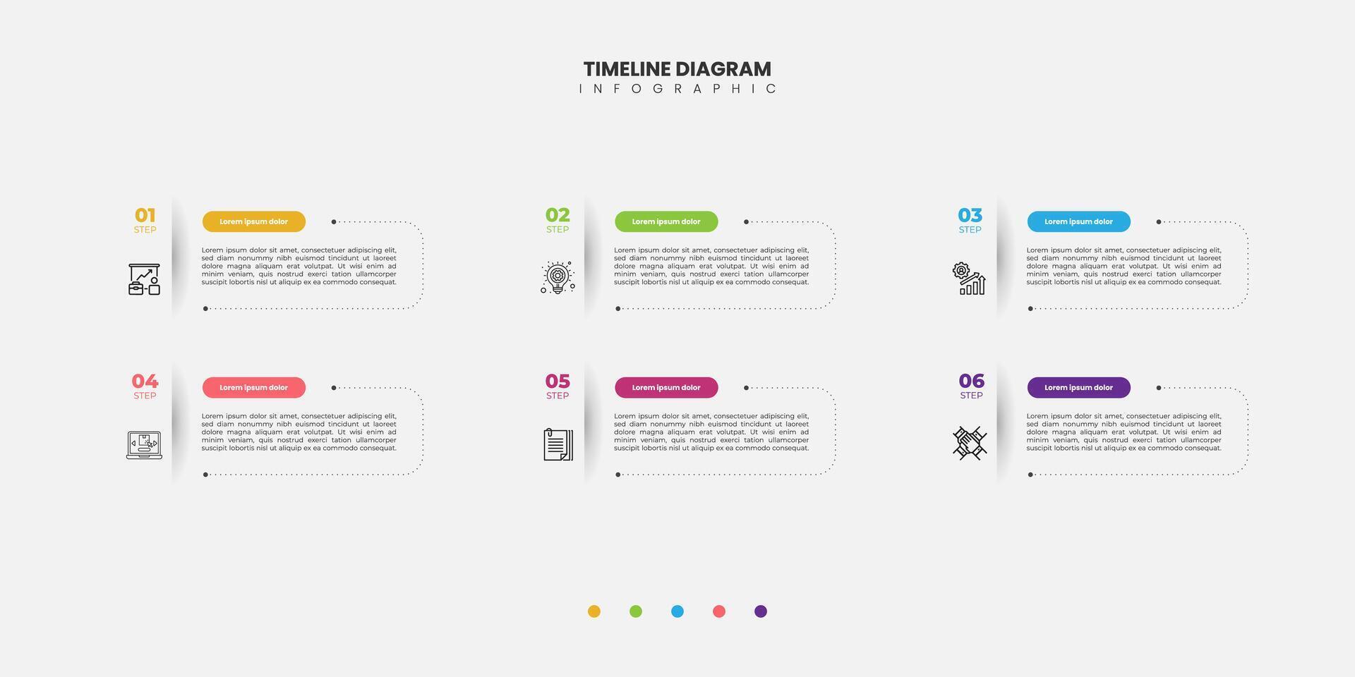 Infographic label design with shape infographic template design and 6 options or steps Can be used for process diagram, presentation vector
