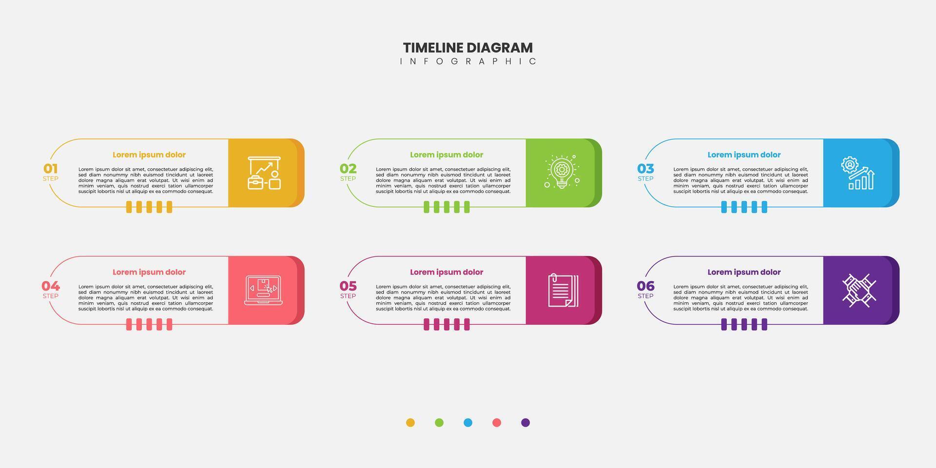 Infographic label design with shape infographic template design and 6 options or steps Can be used for process diagram, presentations vector