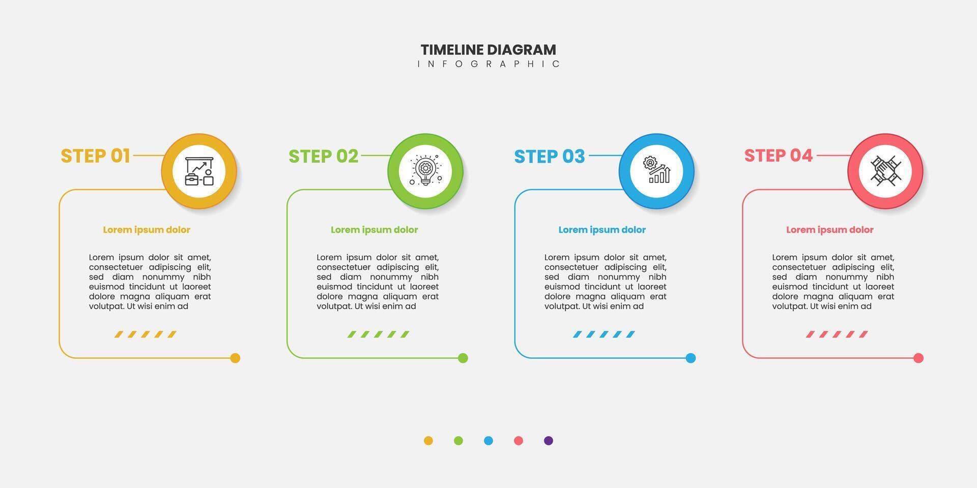 4 Steps Infographics Design Template for Graph, Pie chart, workflow layout, squire diagram, brochure, report, presentation, web design vector