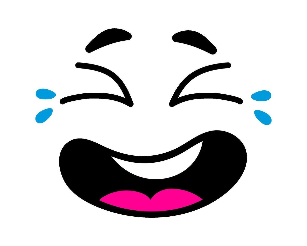 Joyful face featuring tears of joy, rolling on the floor laughing emoji radiates extreme amusement and happiness, capturing the essence of humor and delight in a playful expression vector
