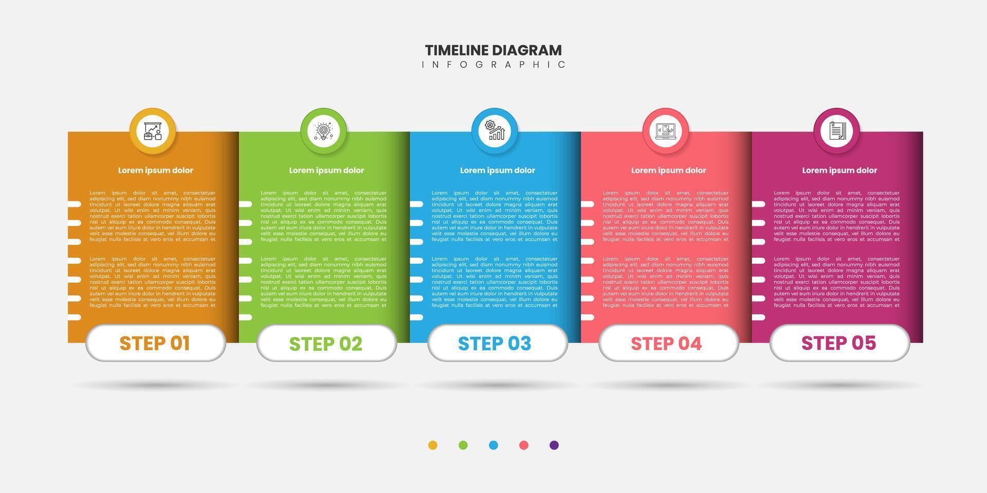 Business infographic design template with 5 options, steps or processes. Can be used for workflow layout, diagram, annual report, web design vector