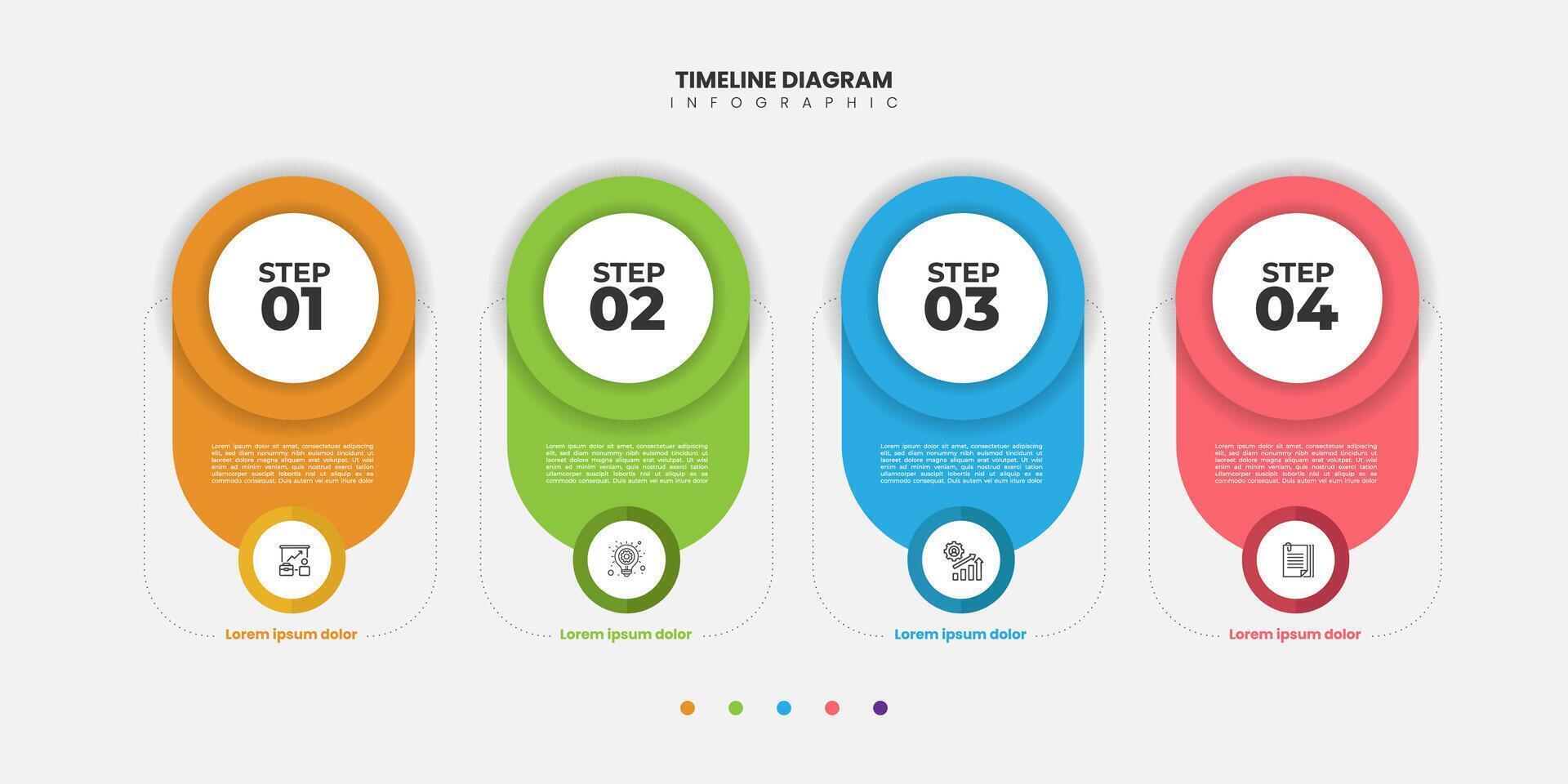 Timeline Creator infographic template. 4 Step timeline journey, calendar Flat simple infographics design template. presentation graph. vector