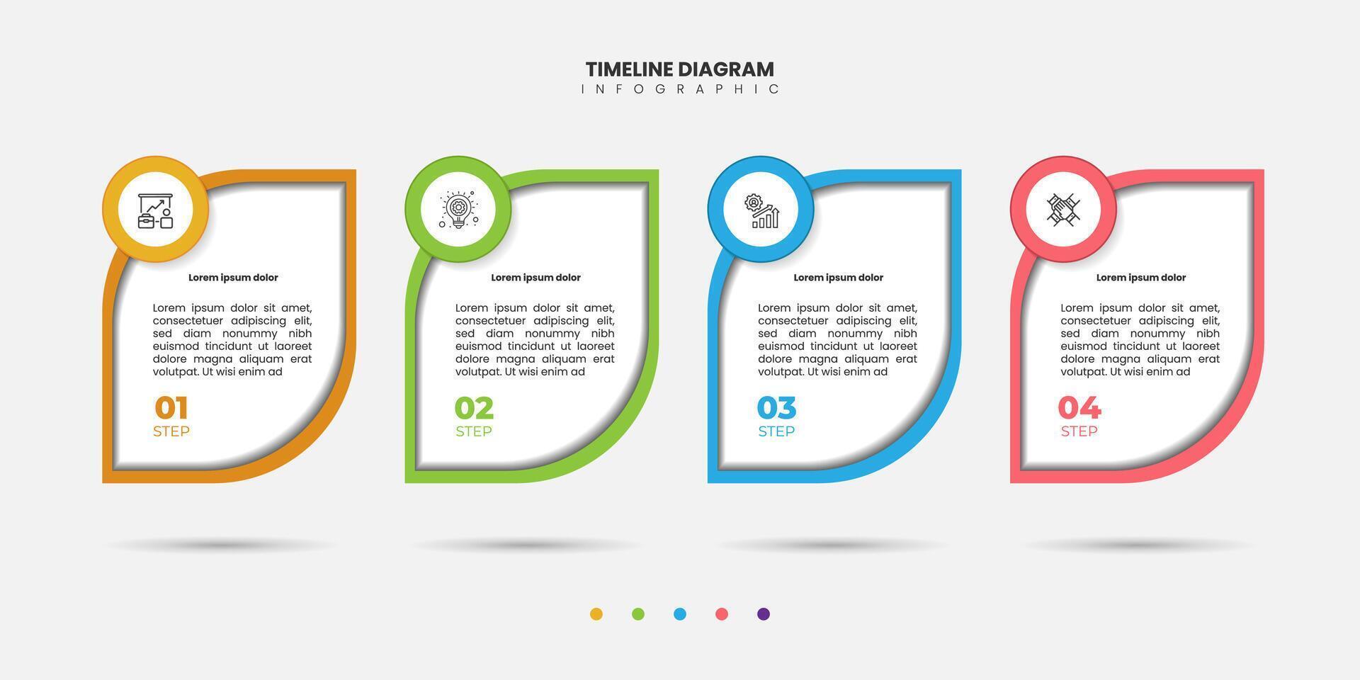 Business infographic design template with 4 options, steps or processes. Can be used for workflow layout, diagram, annual report vector