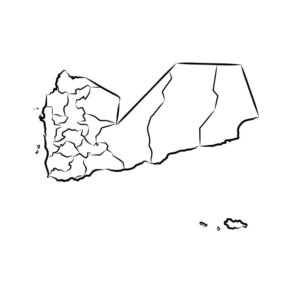 map of the Arabian state of Yemen sketch vector