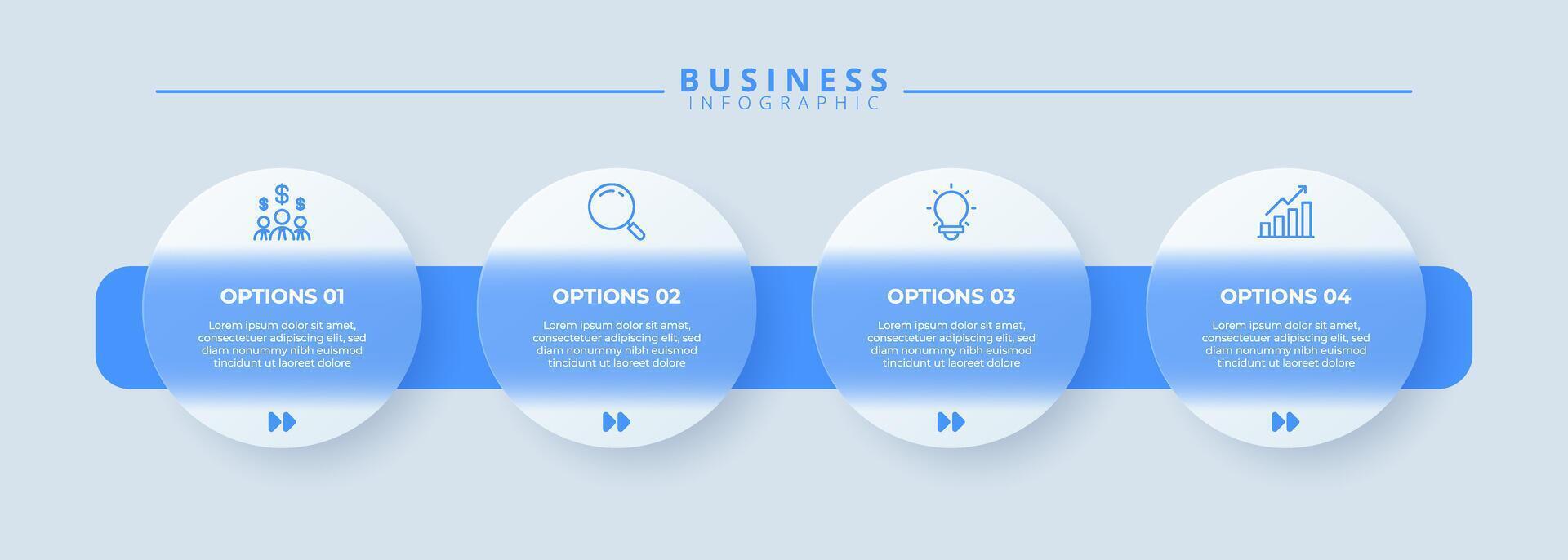 Design template for infographic labels with icons and 4 options or step vector