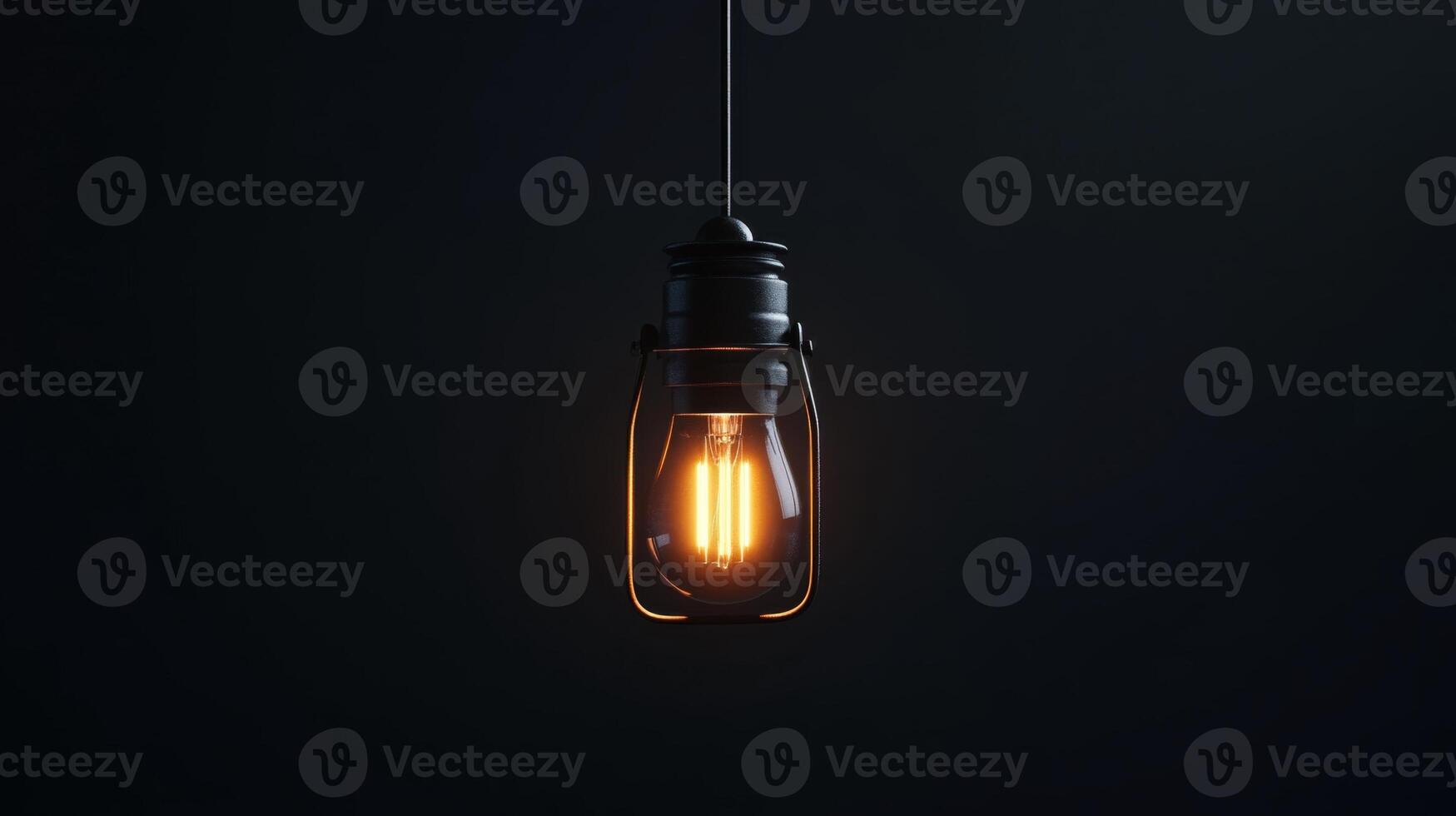 Vintage lantern casting warm light in a dark setting, evoking a nostalgic atmosphere of classic design and warmth photo