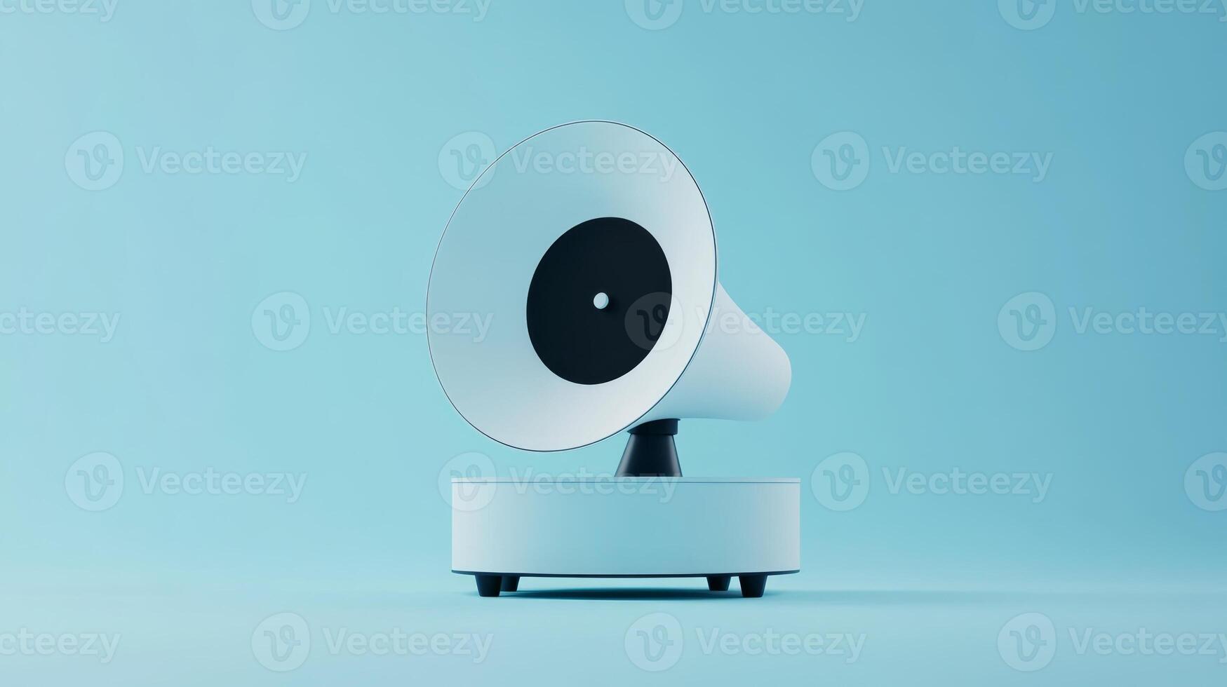 Modern retro speaker on a vibrant blue background showcasing creativity in design and sound innovation photo