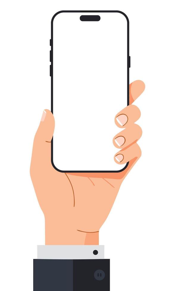 Hand Holding a Smartphone with Blank Screen for Your Creative and Marketing Needs vector