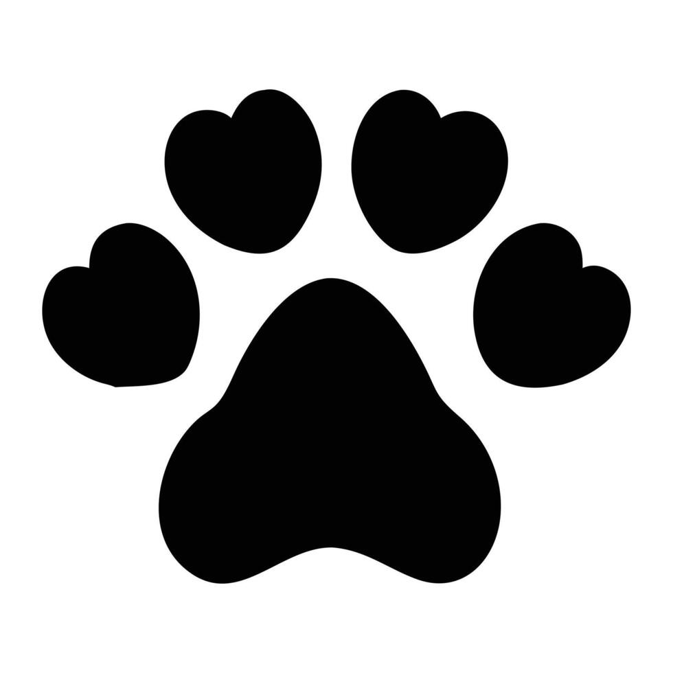 Simple Animal Paw Print Silhouette Illustration vector