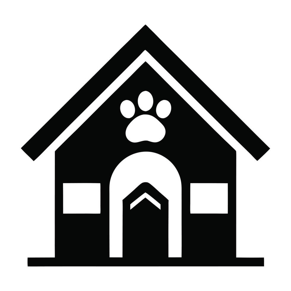 Pet Paw Print Monochrome Art for DIY Projects vector