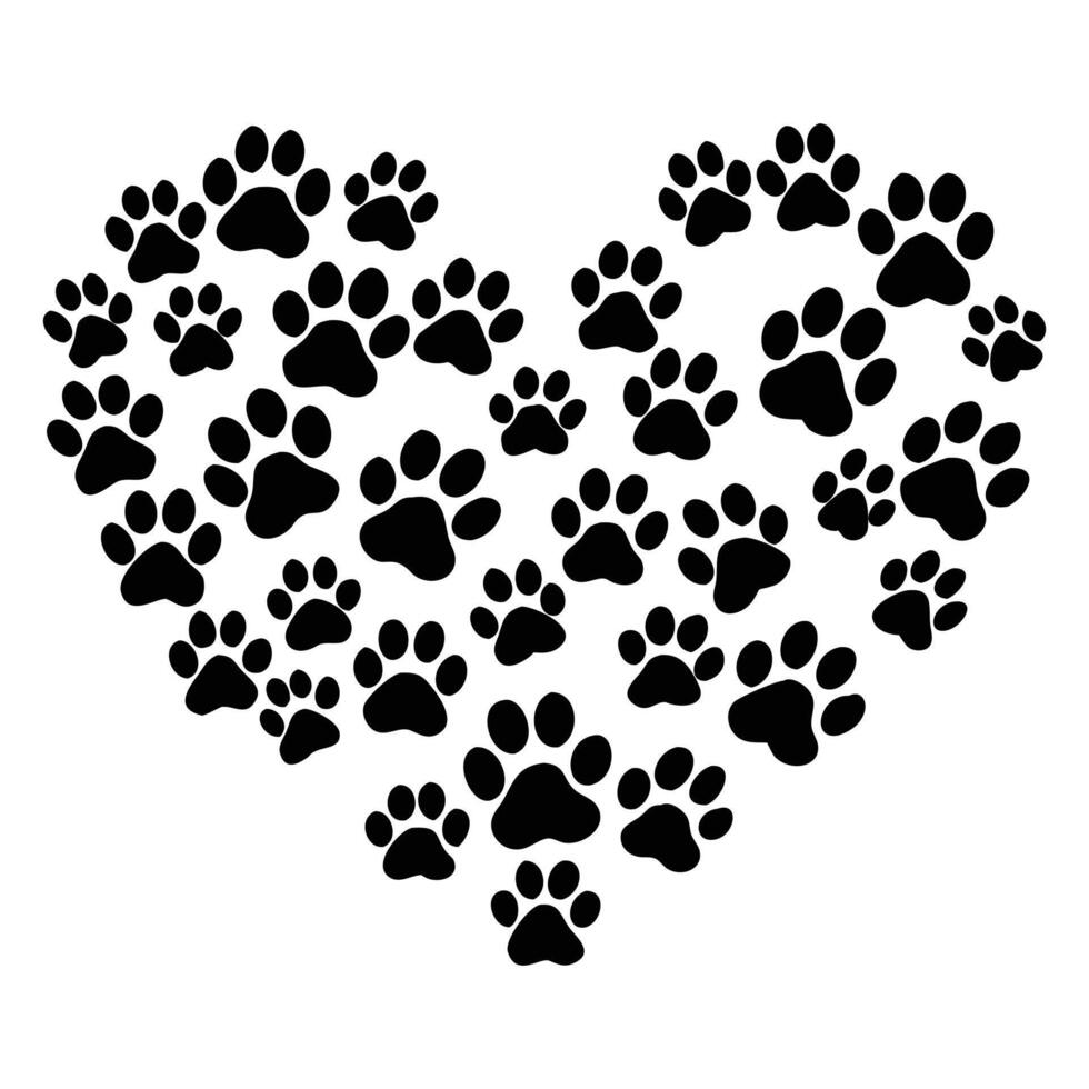 best paw print, footprint heart animal illustration design, dog paw print sublimation designs vector