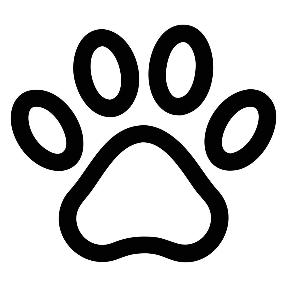 Hand Drawn Dog Footprint Clipart in Black and White vector