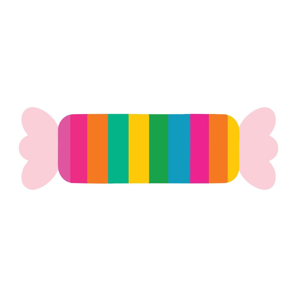 Wrapped Candy Illustration in Bright Colors vector
