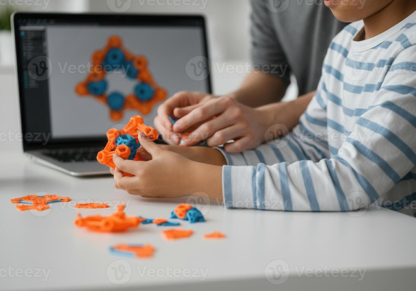 Hands-on STEM learning with 3D printing technology for kids education photo