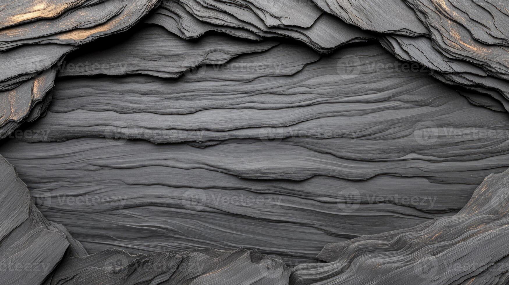 Layers of slate rock form an abstract texture, showcasing intricate patterns and colors perfect for backgrounds in design, art projects, or natural themes photo