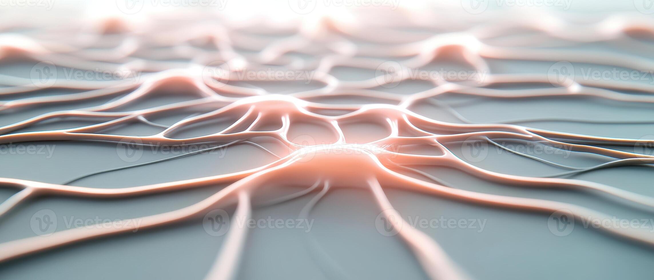 Abstract network concept. Connection structure with glowing nodes. Neural network background. Interconnected pathways. Artificial intelligence illustration. photo