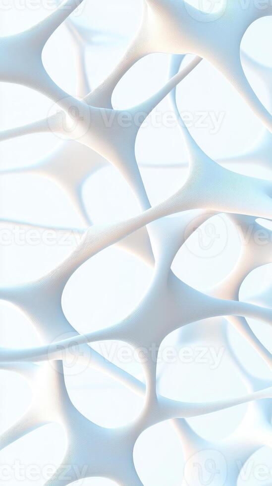Interconnected Network Nodes Forming Abstract White Web. Artificial Neural System With Nodes Joined By Links. Digital Connection Background Concept. photo