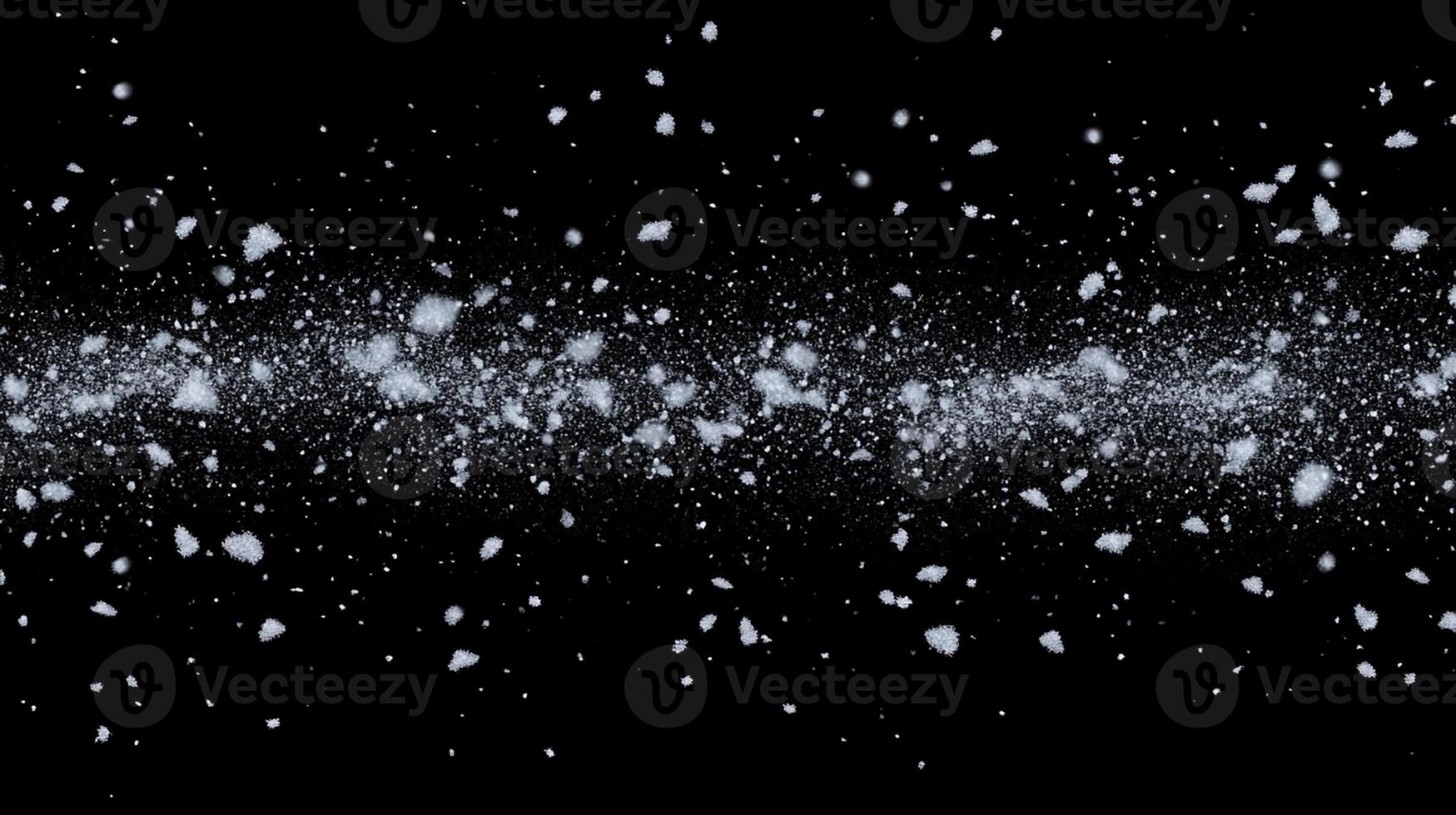 Snowfall Particles on a Dark Background. Beautiful Winter Scene photo