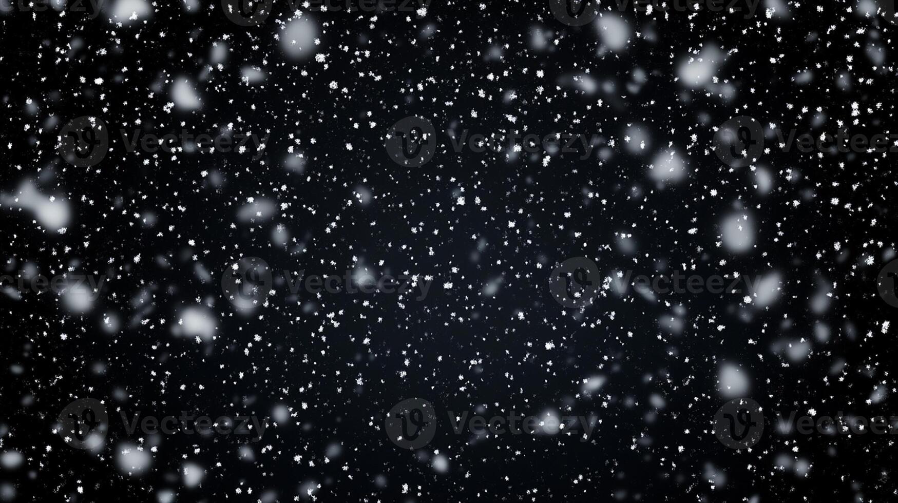 Beautiful Snowfall on a Dark Background photo