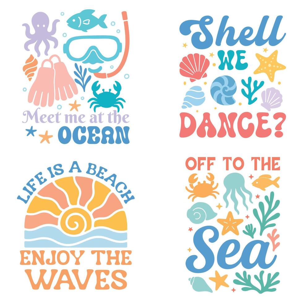 Boho Summer T-shirt Graphic Design, Retro Boho Summer Beach Illustration, Trendy Good Summer Vibes Art, Boho Summer Sunshine Design Sublimation collection vector