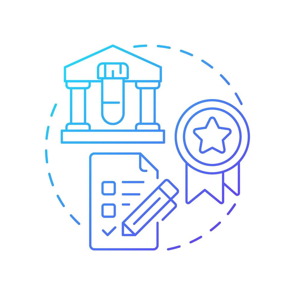 Biobanking quality management blue gradient concept icon. Control of specimens processing. Biorepository benefit. Round shape line illustration. Abstract idea. Graphic design. Easy to use in article vector
