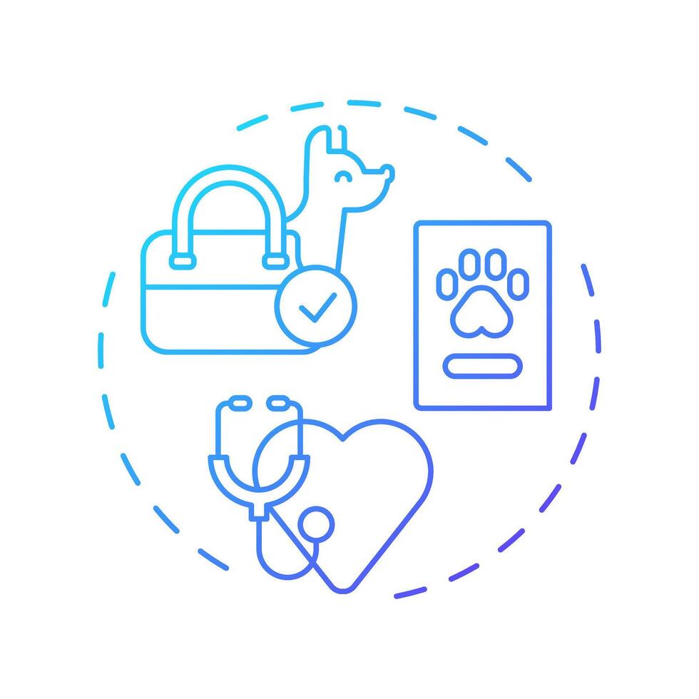 Veterinary inspection services blue gradient concept icon. Health standards. Integrated border management. Round shape line illustration. Abstract idea. Graphic design. Easy to use in presentation vector