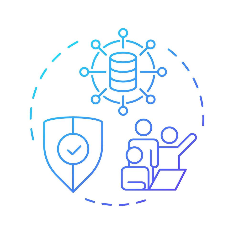 Master data management blue gradient concept icon. Organization critical information assets. Marketing. Round shape line illustration. Abstract idea. Graphic design. Easy to use in presentation vector