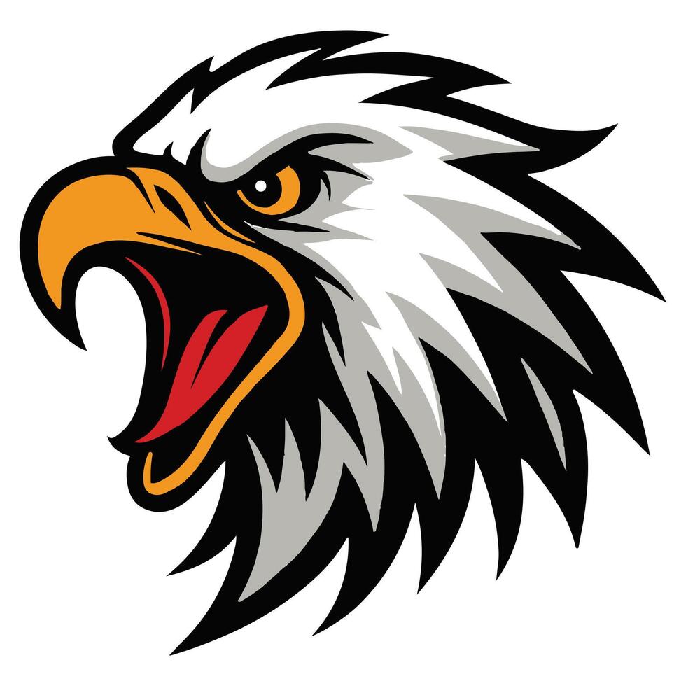 Powerful Eagle Bird Face in Mascot Design vector