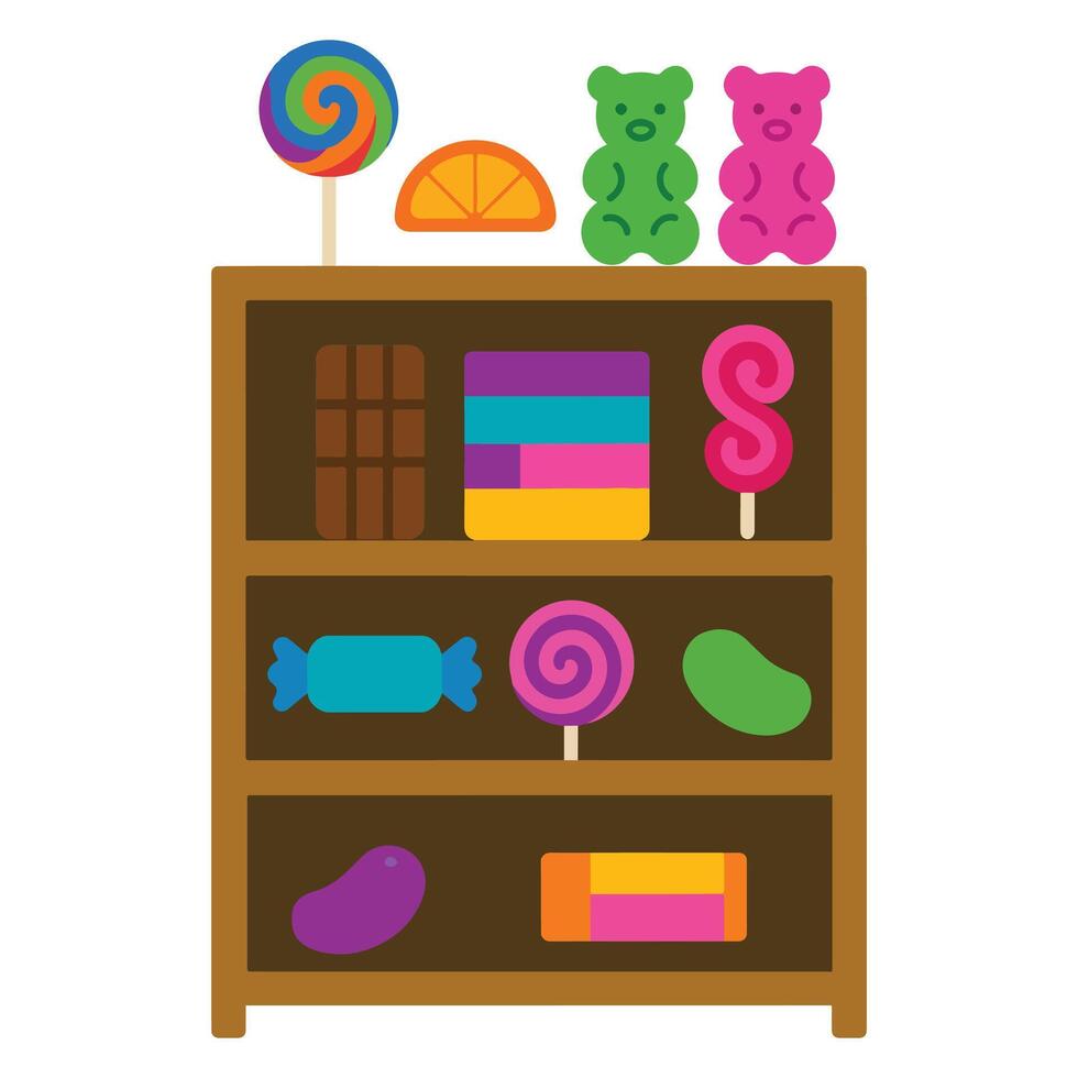 Candy Shelf illustration , candy Confection clipart, sweet candy isolated vector