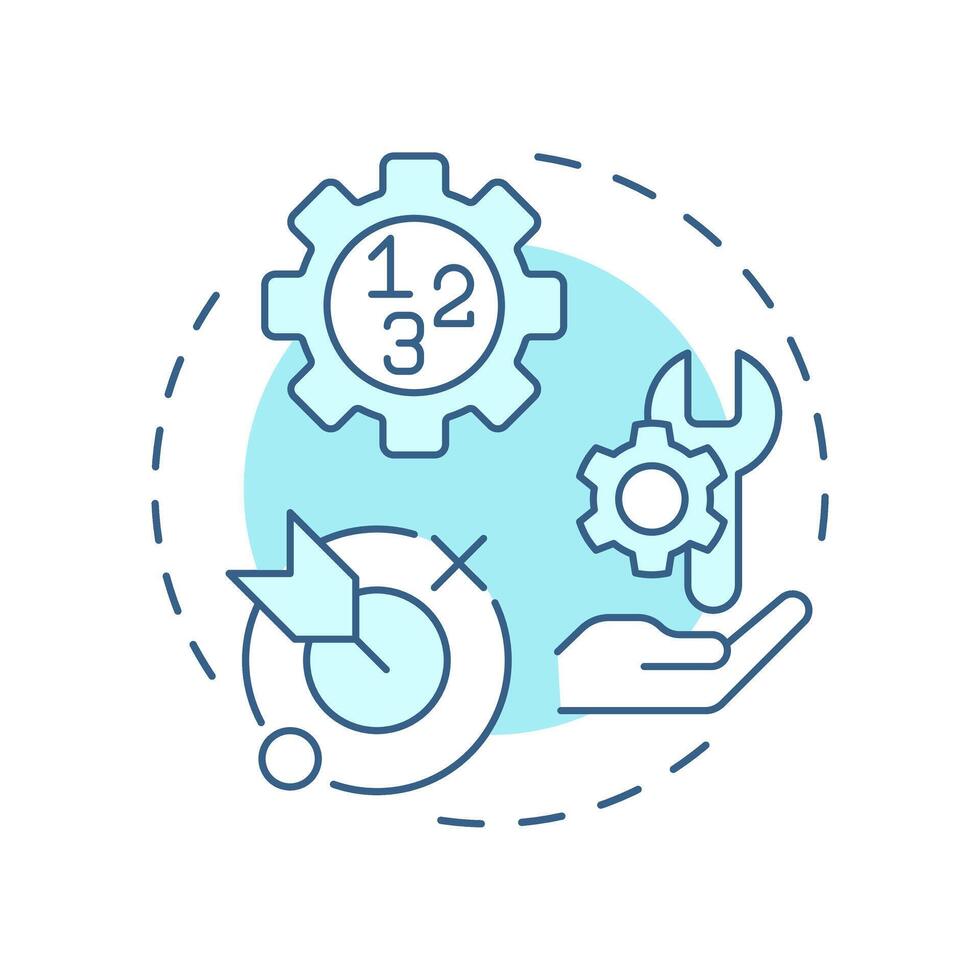 Function oriented approach soft blue concept icon. Target goal. Product development. Round shape line illustration. Abstract idea. Graphic design. Easy to use in infographic, presentation vector
