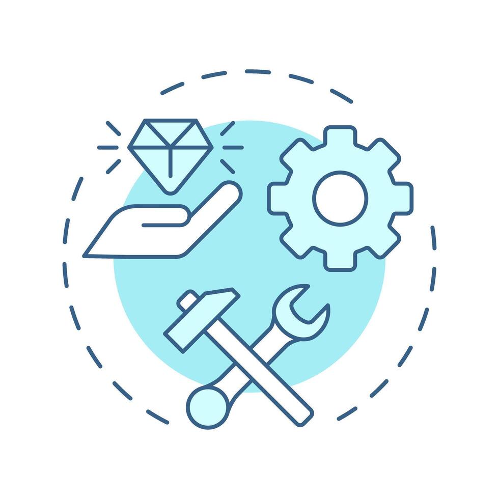 Use value soft blue concept icon. Usability, efficiency. Product function, service development. Round shape line illustration. Abstract idea. Graphic design. Easy to use in infographic vector