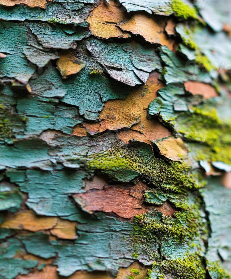 Detailed view of textured bark on a tree in nature photo