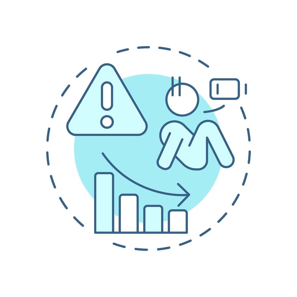 Human capital risk soft blue concept icon. Identify potential threats for company. Workforce insight. Round shape line illustration. Abstract idea. Graphic design. Easy to use blog post vector
