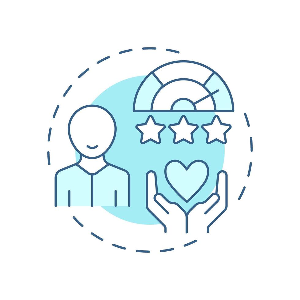 Employee net promoter score soft blue concept icon. Measure workforces loyalty. Performance and engagement. Round shape line illustration. Abstract idea. Graphic design. Easy to use blog post vector