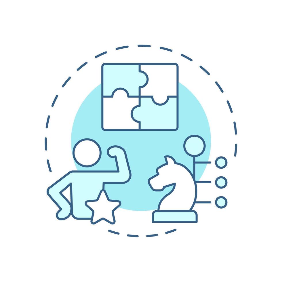 Identifying skills gaps soft blue concept icon. Defining employee incompetence. Workforce forecasting. Round shape line illustration. Abstract idea. Graphic design. Easy to use blog post vector
