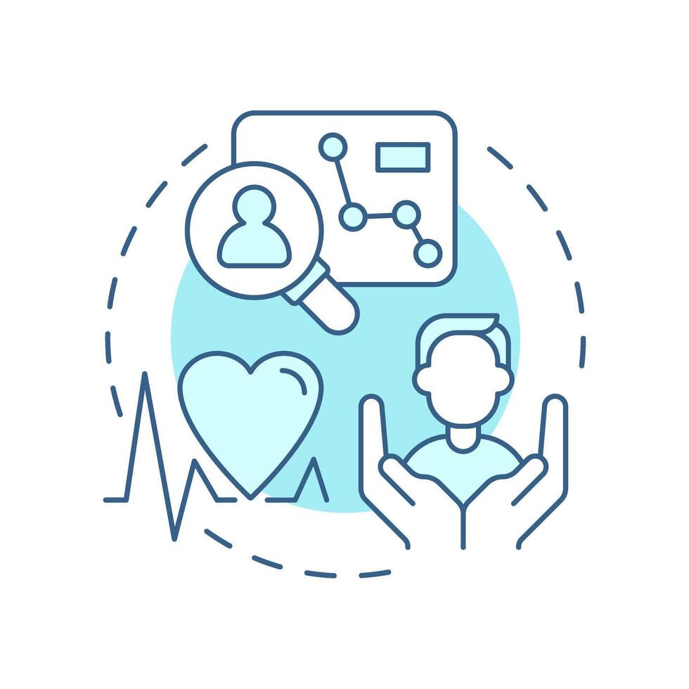 Vital interest soft blue concept icon. Processing personal data to prevent serious harm. Legal base from GDPR. Round shape line illustration. Abstract idea. Graphic design. Easy to use in article vector