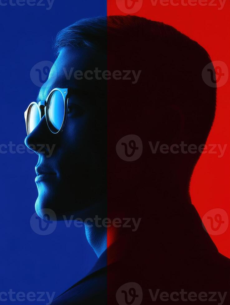 A young individual poses with a serious expression, showcasing a striking profile photo