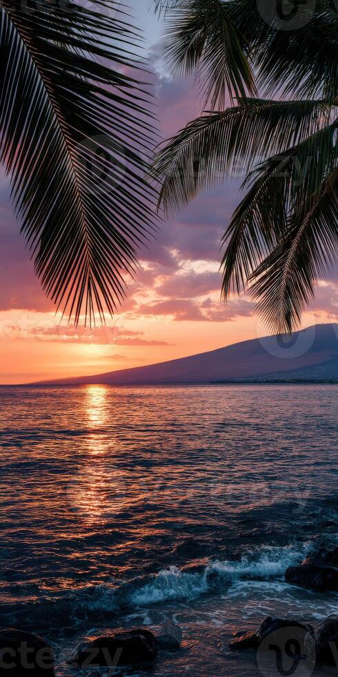 A sunset over the ocean photo