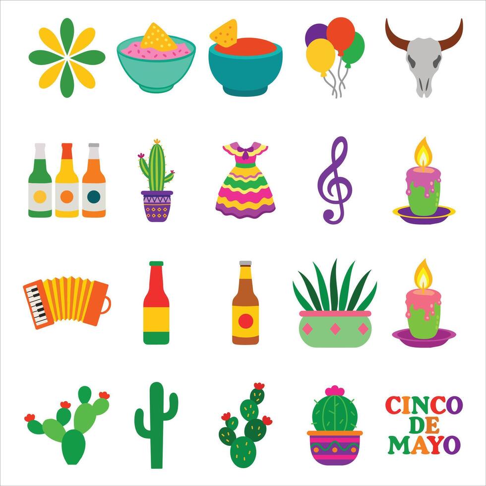 bundle of mexico Cinco de Mayo day illustration, 5th may happy Cinco de Mayo festival design sublimation vector
