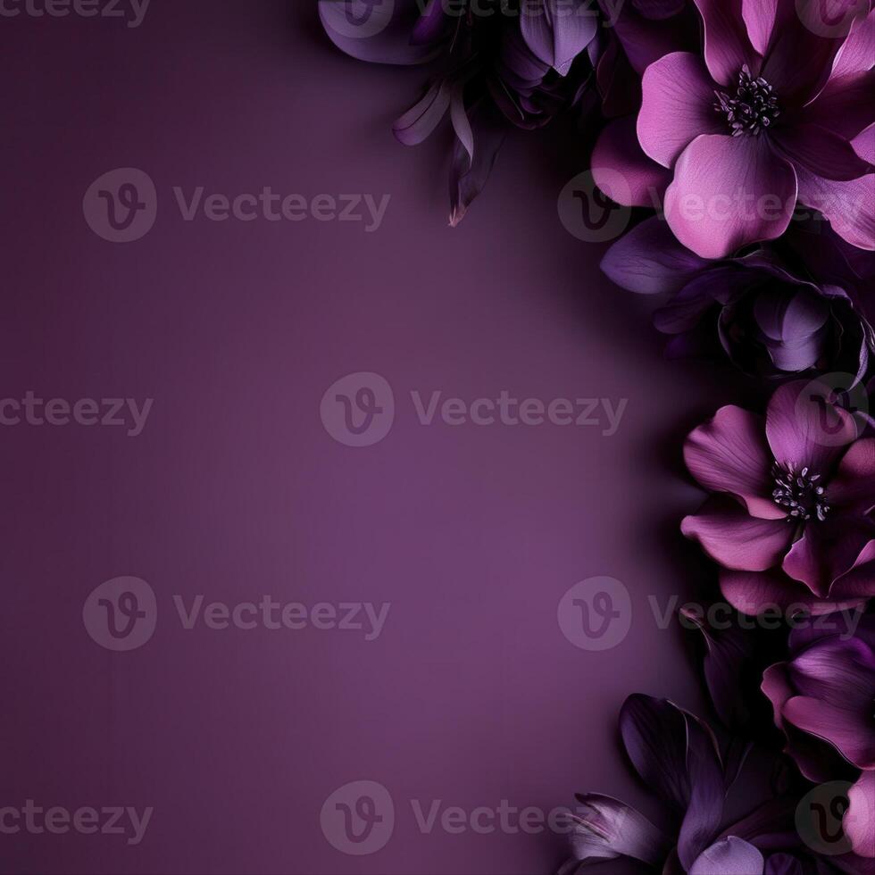 Elegant arrangement of purple flowers on a soft background, creating a serene atmosphere photo