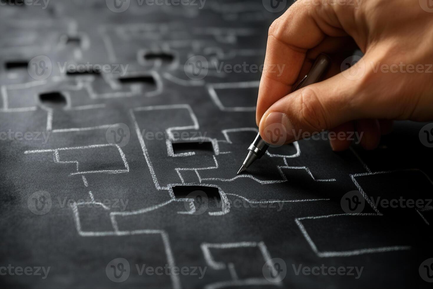 Hand drawing intricate patterns on a black surface, showcasing creativity and design process photo