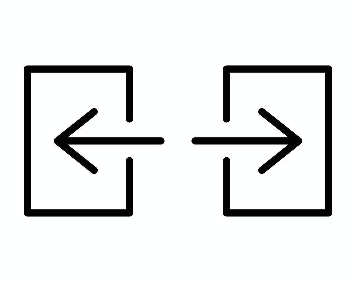 opposite direction arrows bold design vector