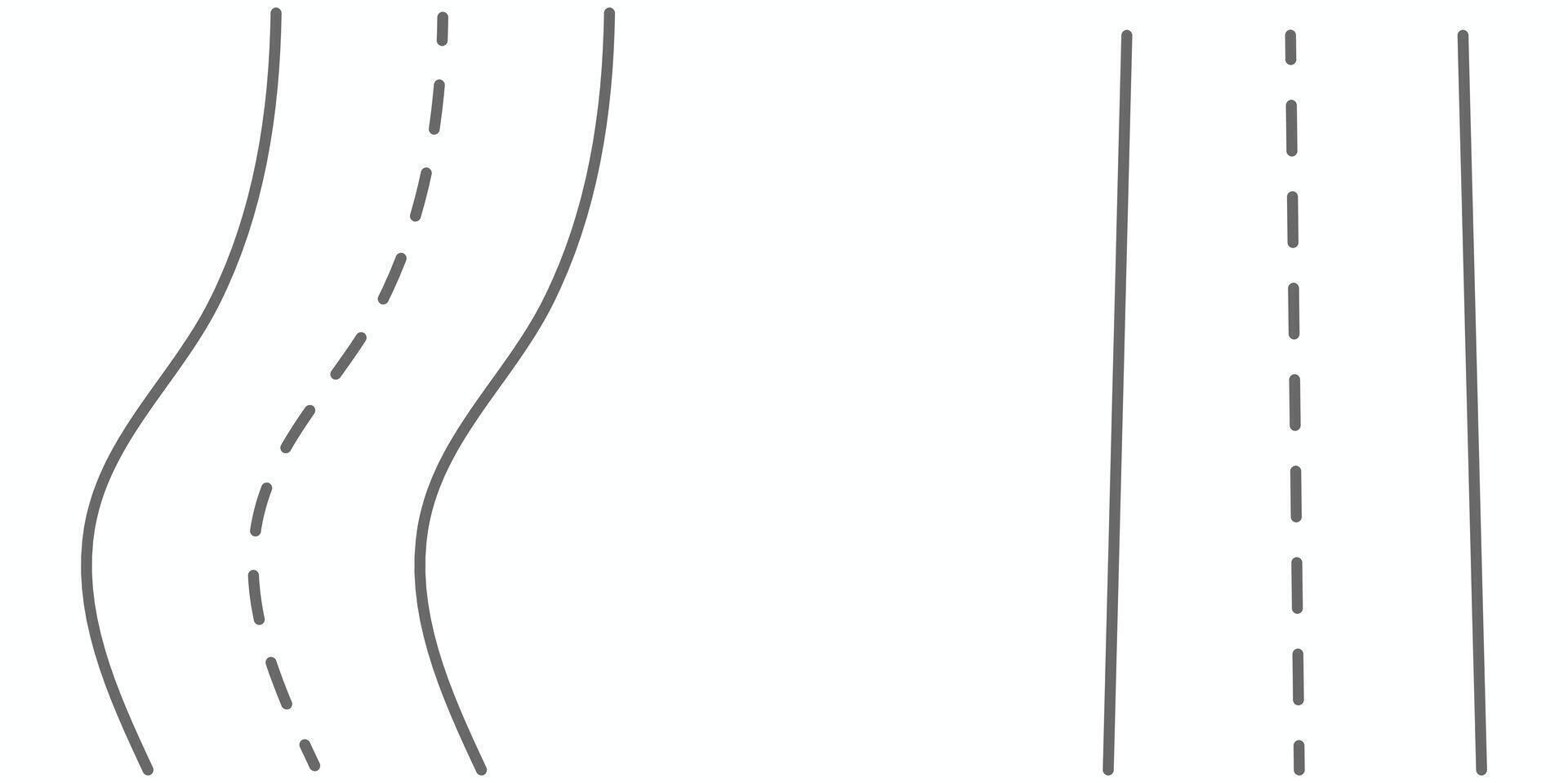 Curved Road Path With Dashed Lines vector