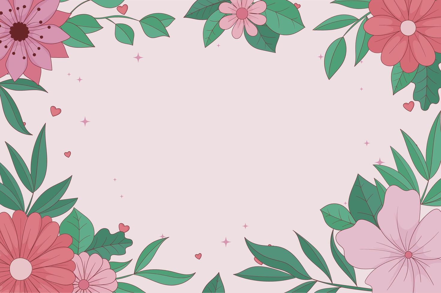 text space beauty flower background in horizontal screen vector