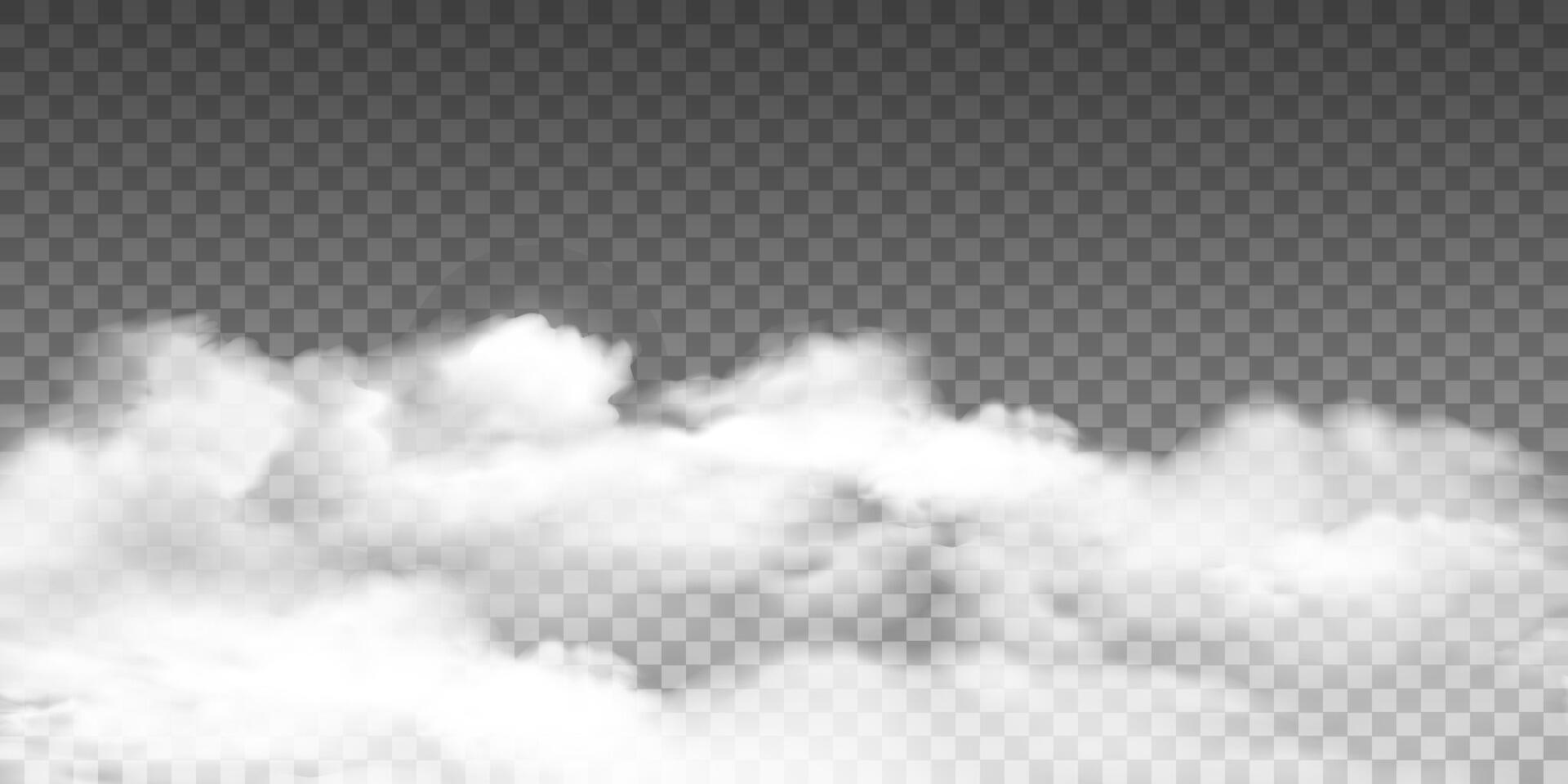 White realistic fog, smog special effect vector