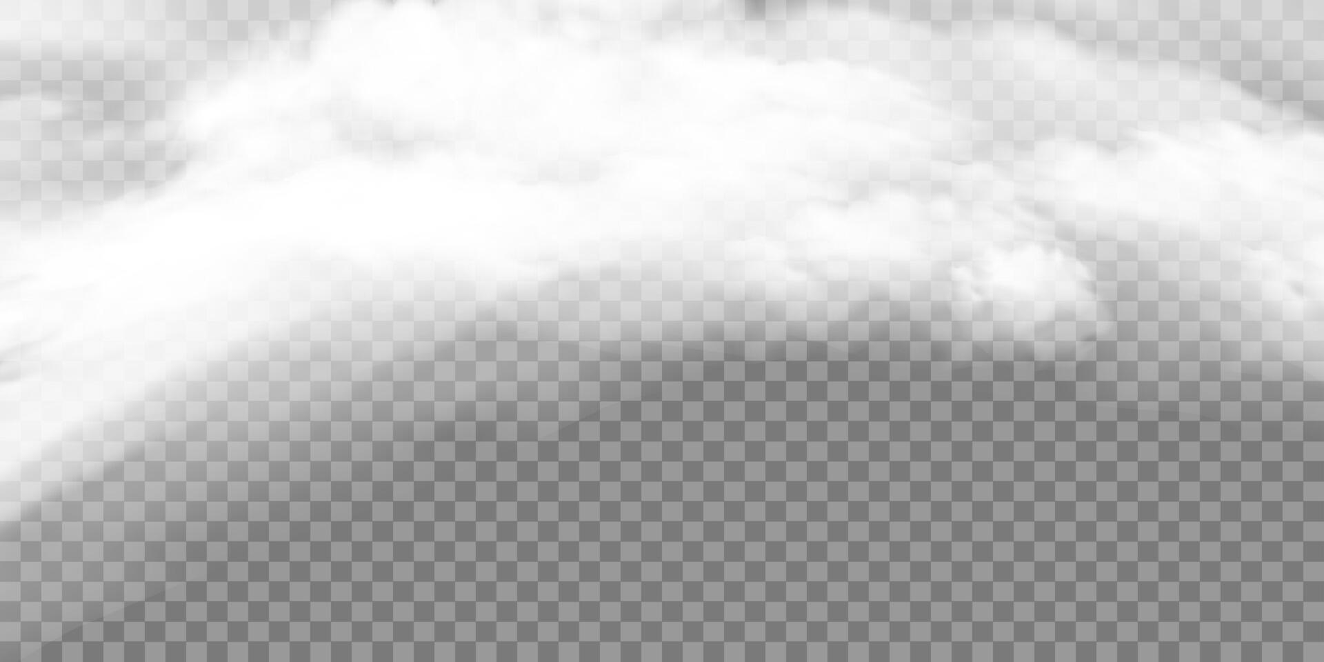 White realistic fog, smog background special effect vector