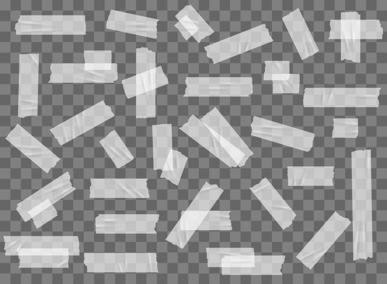 Realistic adhesive tape, sticky wrinkled paper tape vector