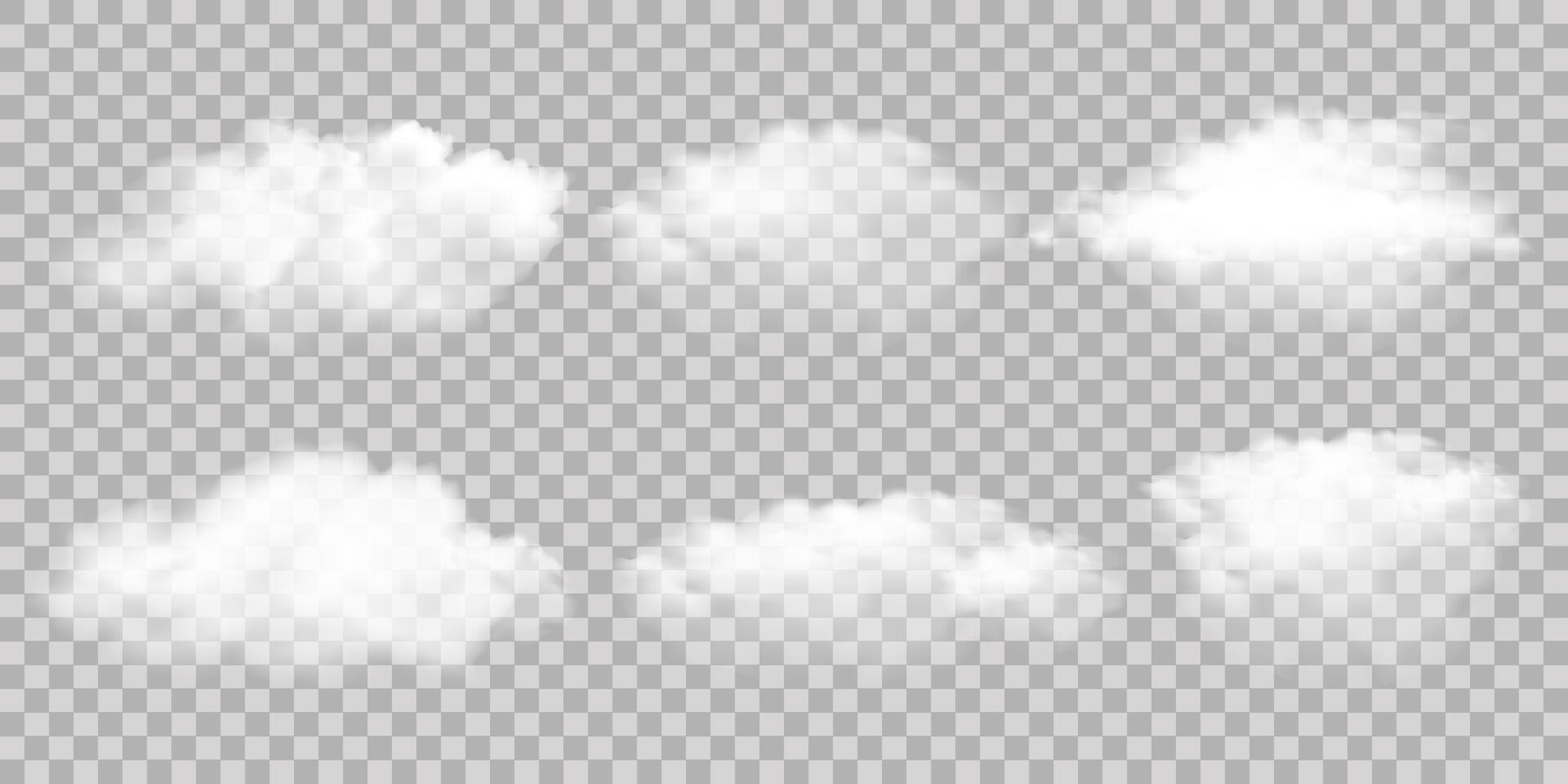White realistic isolated steam or cloud vector