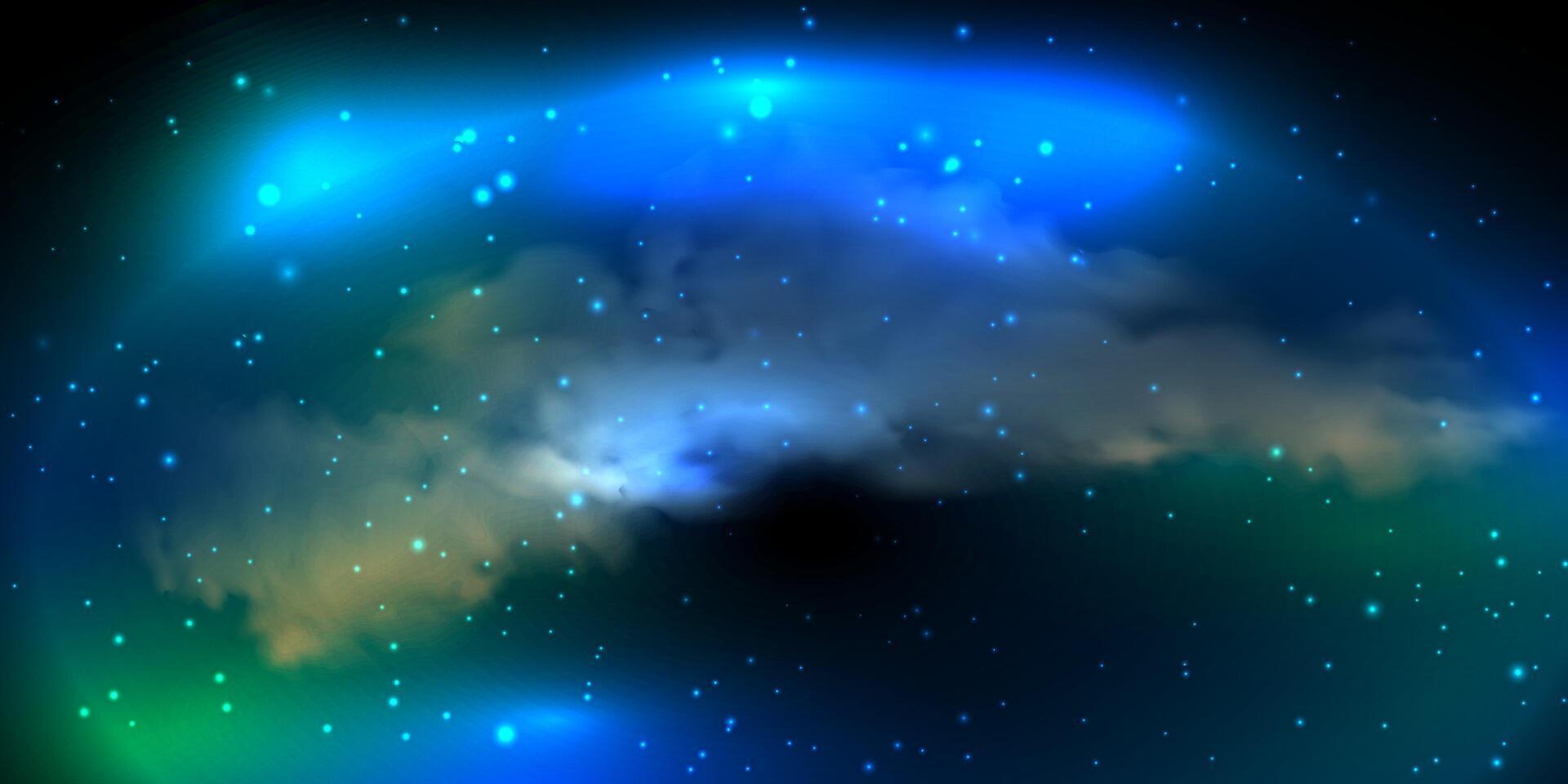 Realistic blue texture of fantastic space galaxy background vector